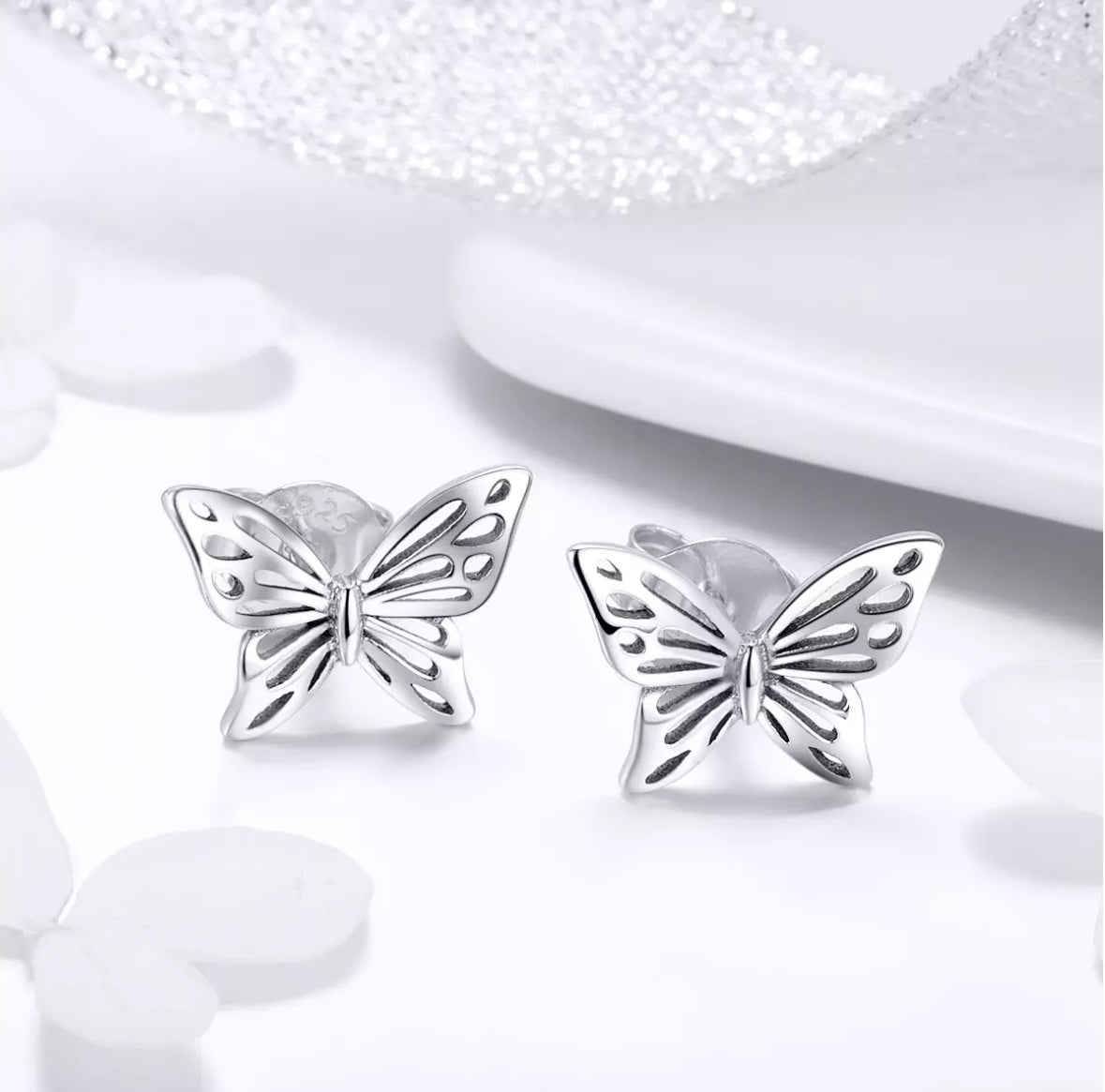 Cercei argint Butterfly Vintage