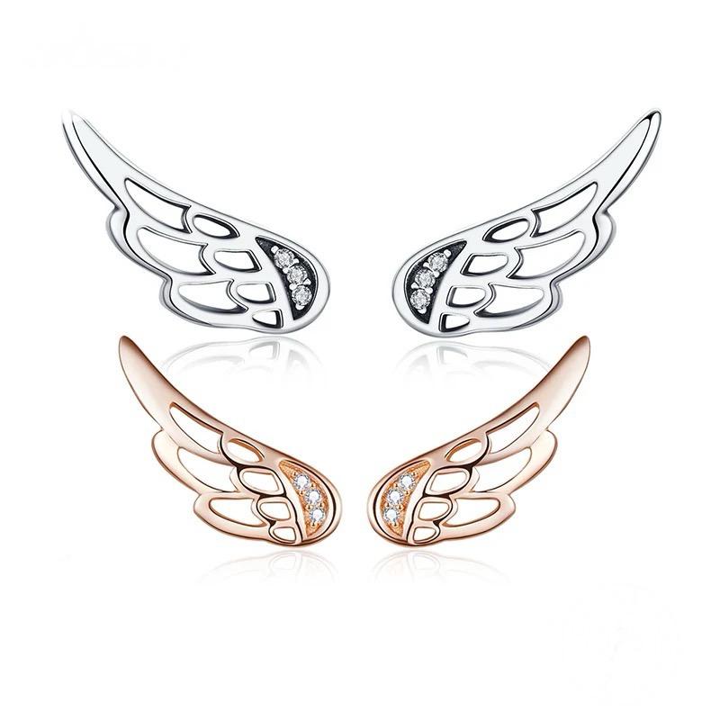 Cercei argint Fairy Wings Rose Gold