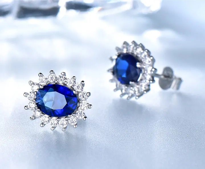 Cercei argint Princess Diana Safir Classic