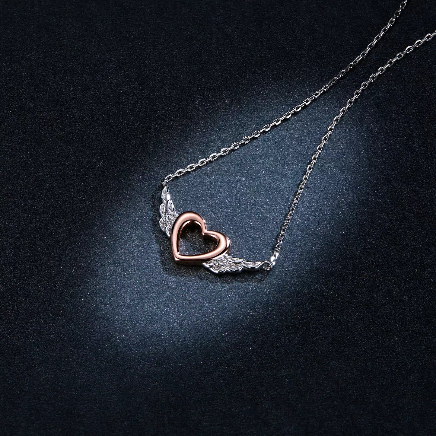 Colier argint Angel Heart Rose