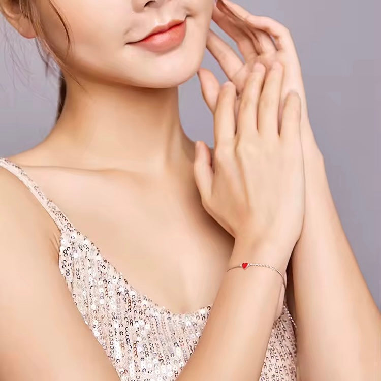 Bratara argint Romantic Heart Red