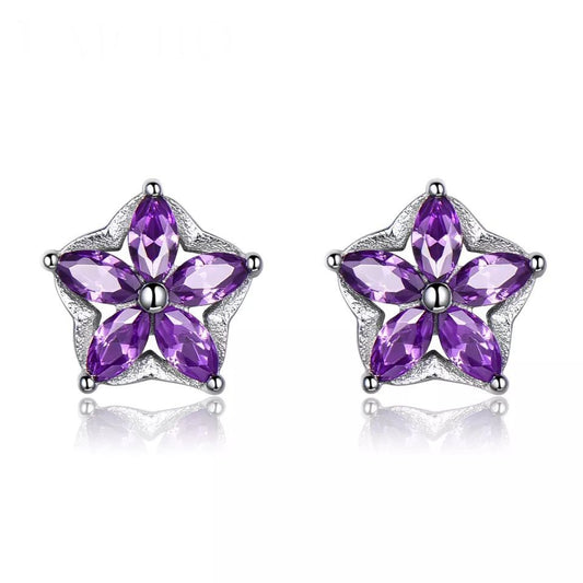 Cercei argint Star Ametist