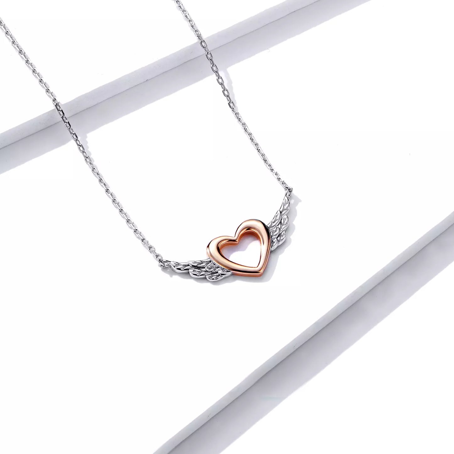 Colier argint Angel Heart Rose