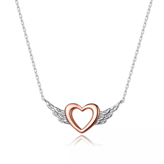 Colier argint Angel Heart Rose
