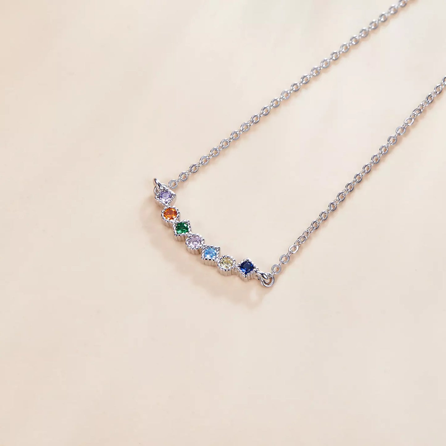 Colier argint Gemstone Rainbow