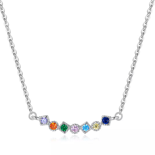 Colier argint Gemstone Rainbow