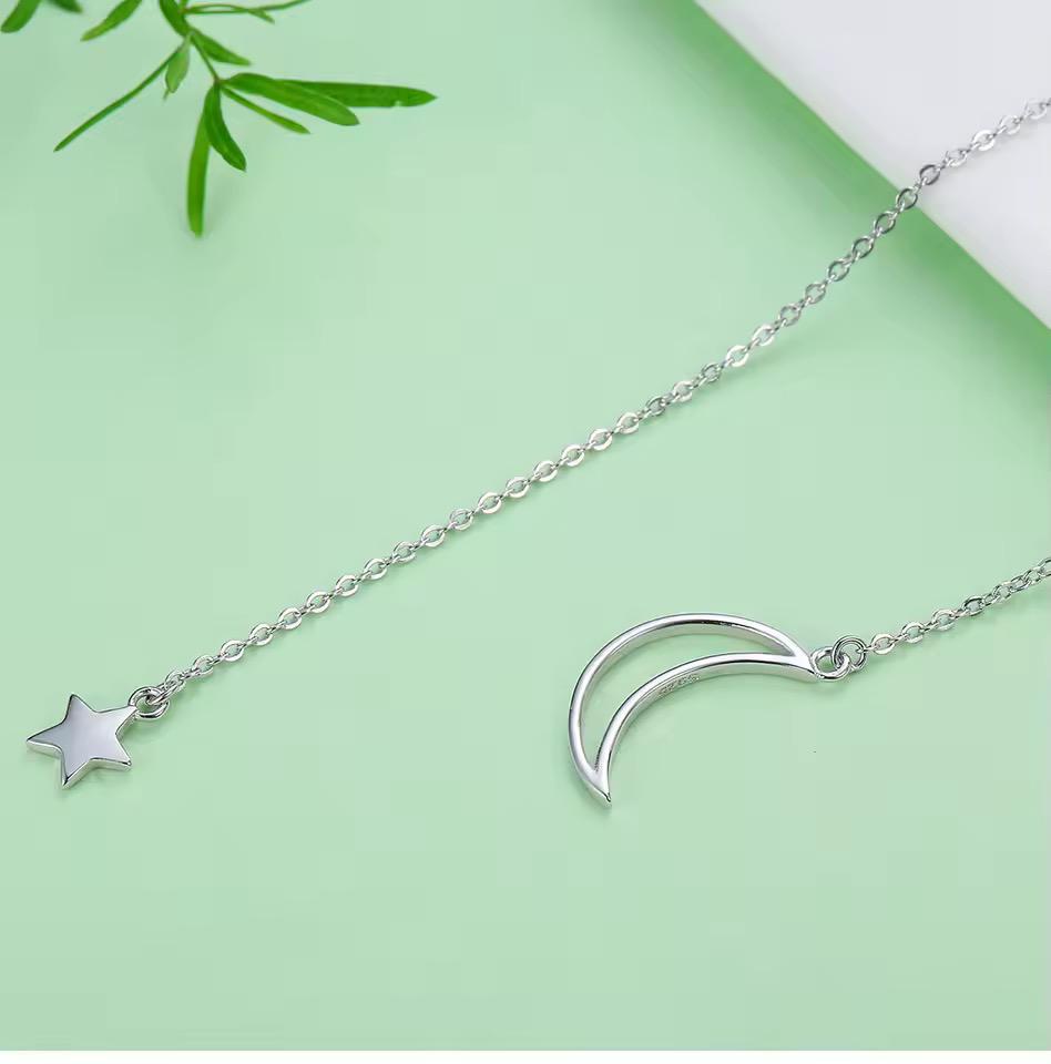 Colier argint Moon & Star