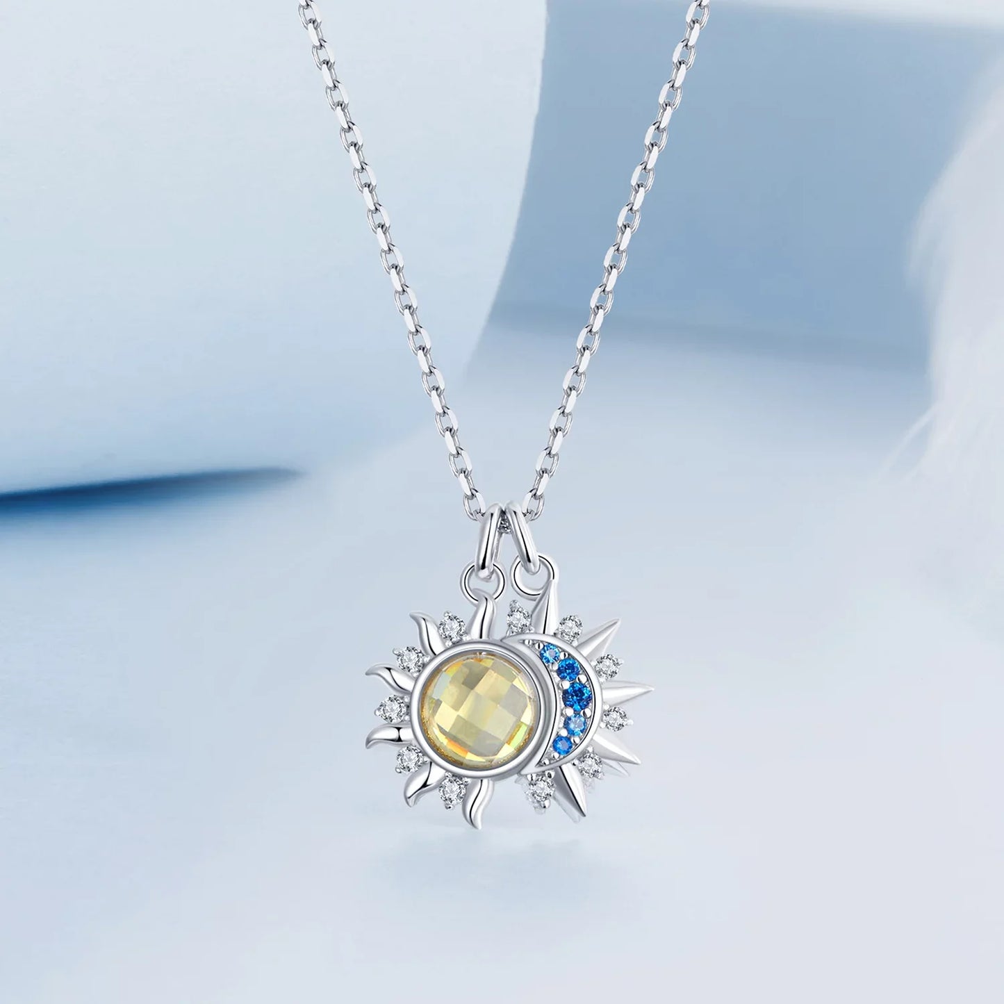 Colier argint Sun & Moon Jewel