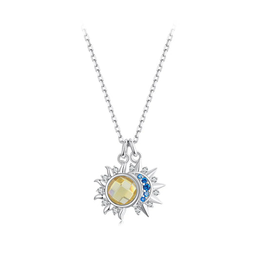 Colier argint Sun & Moon Jewel
