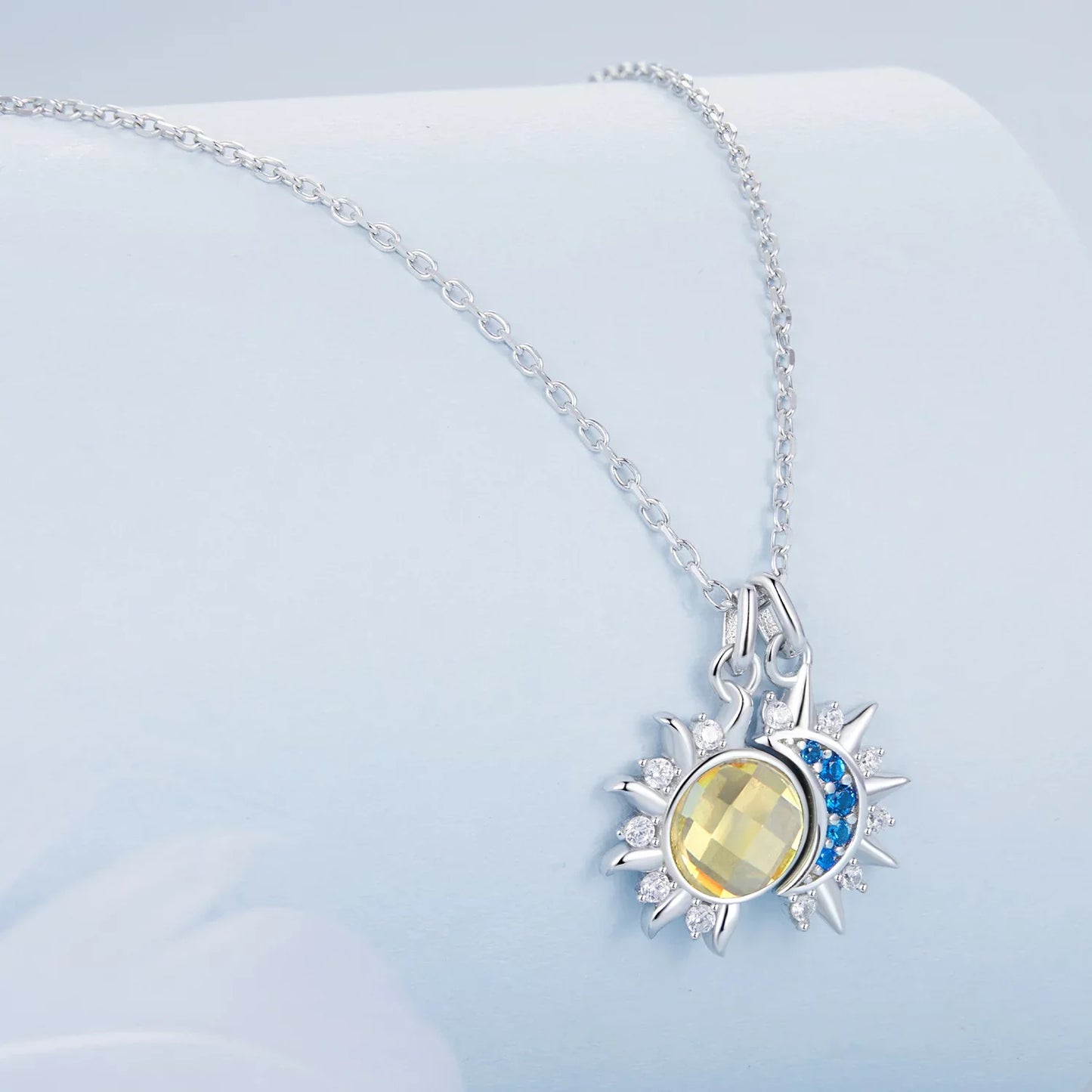 Colier argint Sun & Moon Jewel