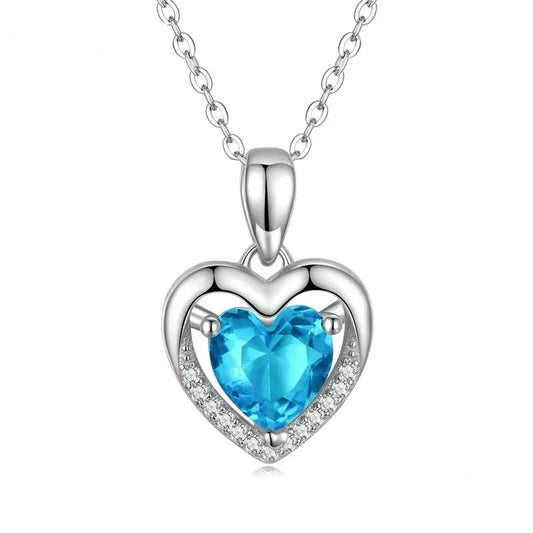 Colier argint Heart Shaped Blue