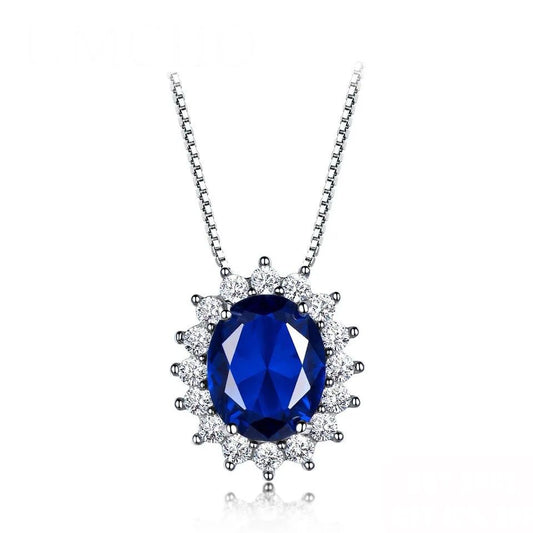 Colier argint Princess Diana Safir
