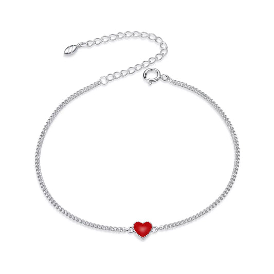 Bratara argint Romantic Heart Red