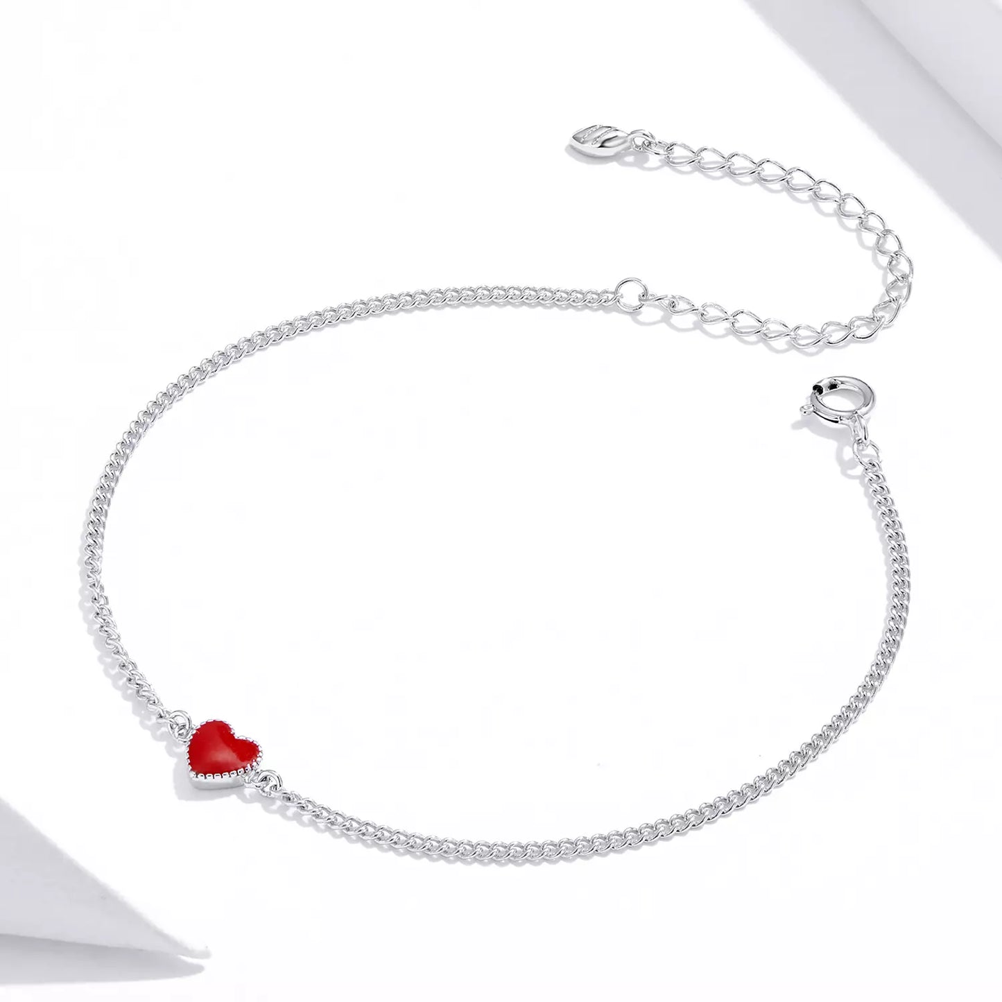 Bratara argint Romantic Heart Red