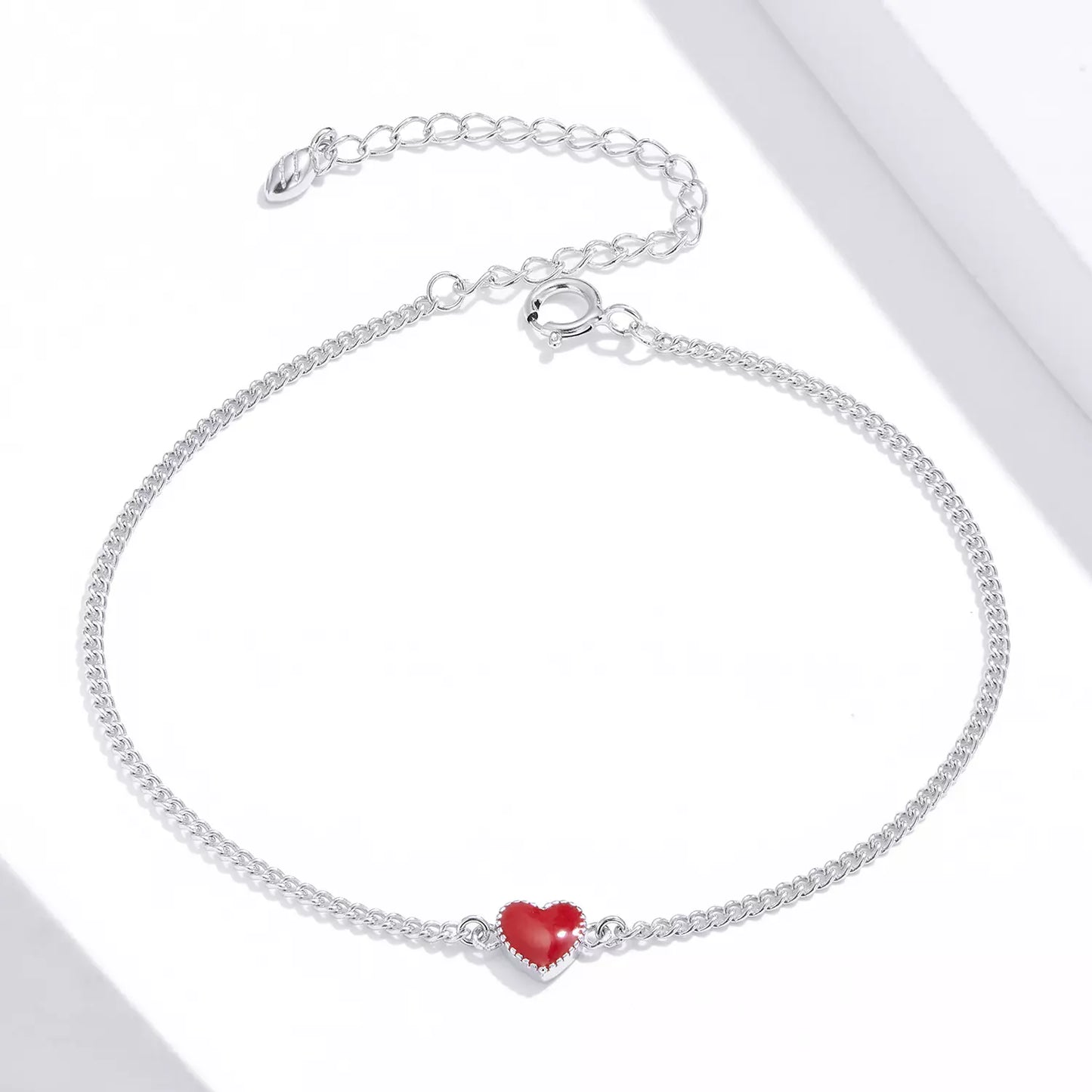 Bratara argint Romantic Heart Red