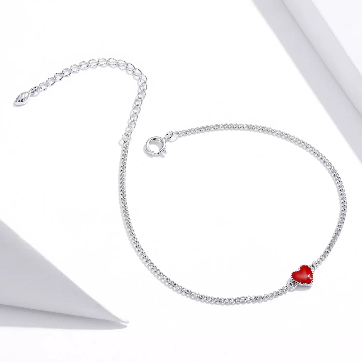 Bratara argint Romantic Heart Red