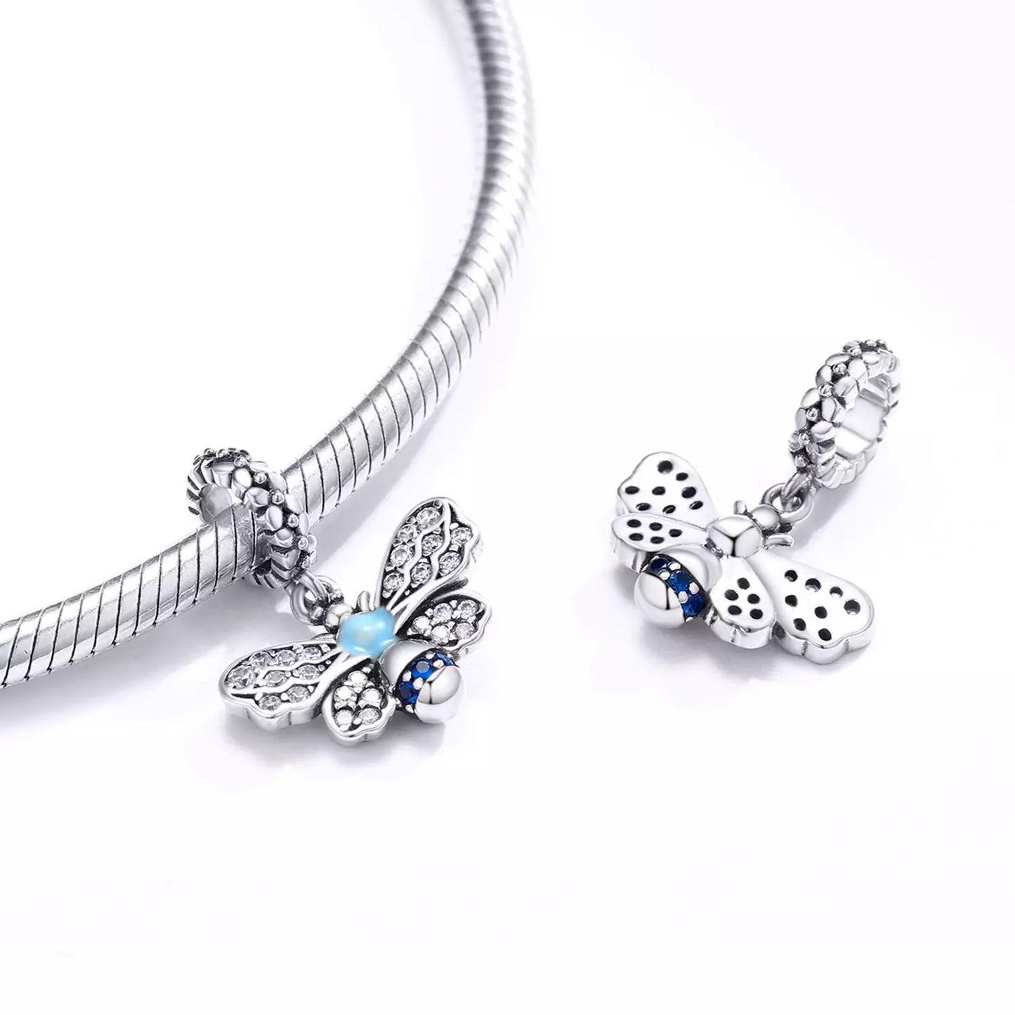 Talisman argint Blue Bee