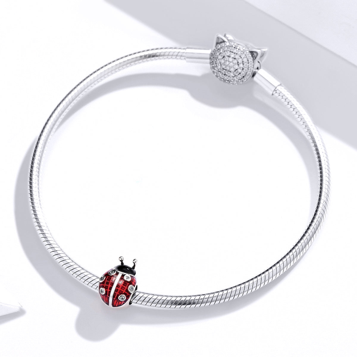 Talisman argint Ladybug Red