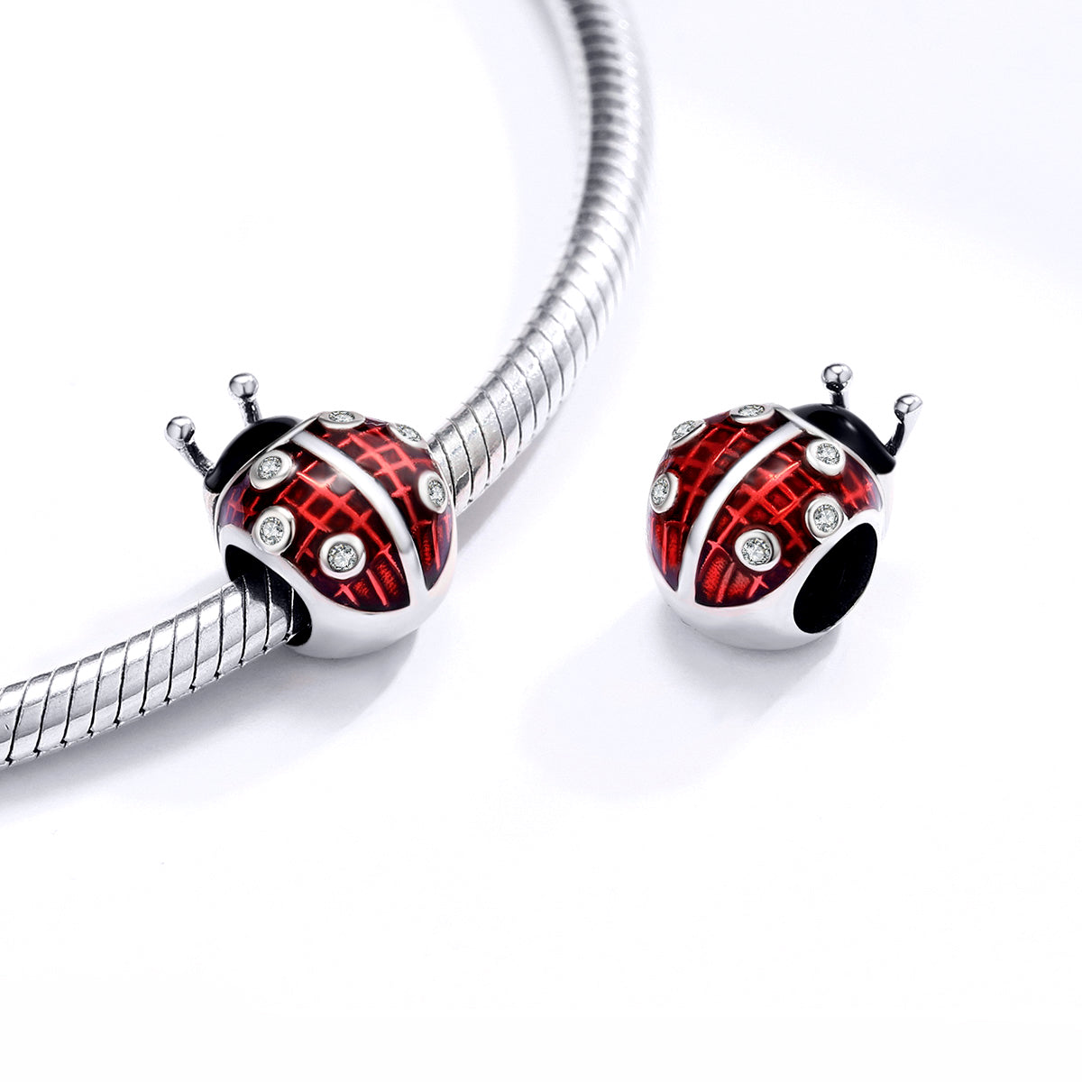 Talisman argint Ladybug Red